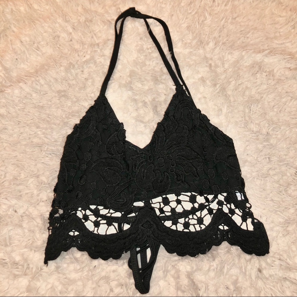 Black Laced Haltertop
